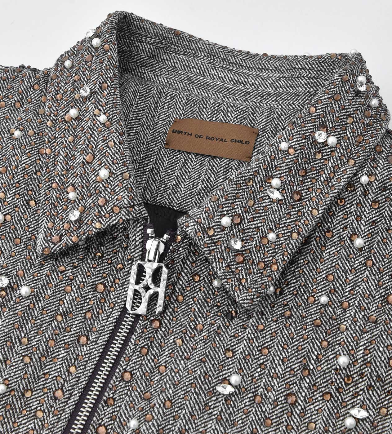 Birth of Royal Child 20k Diamond Zipper Jacket Dark Grey - Image 3