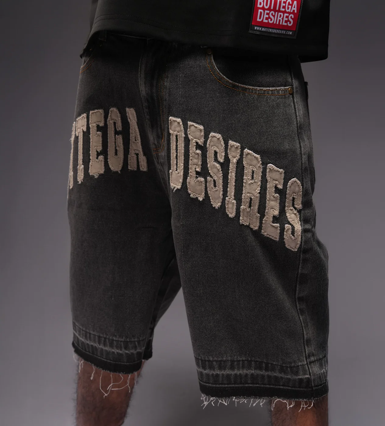 Bottega Desires Denim Shorts Black - Image 3