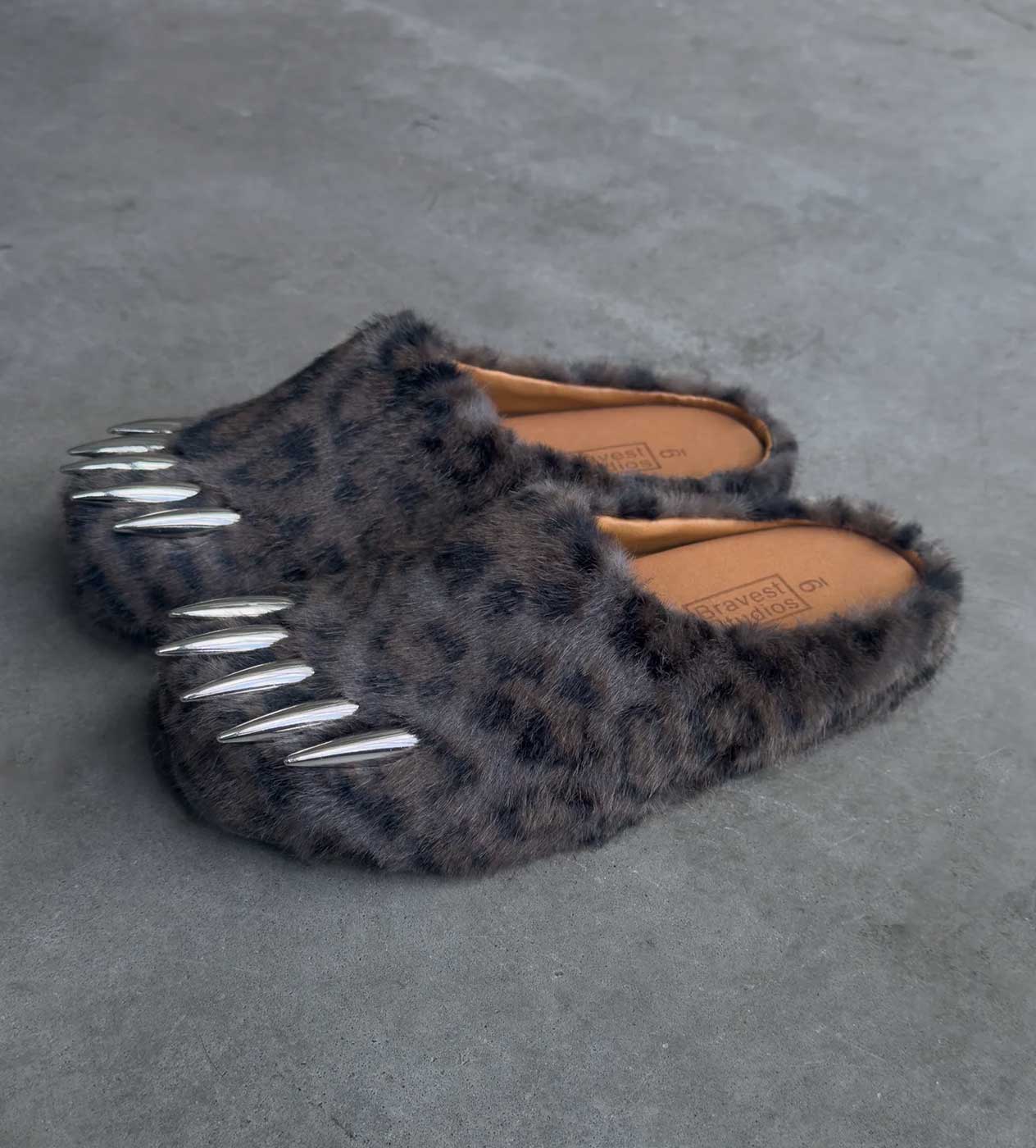 Bravest Studios Bear Claw Mule Dark Leopard Print - Image 3