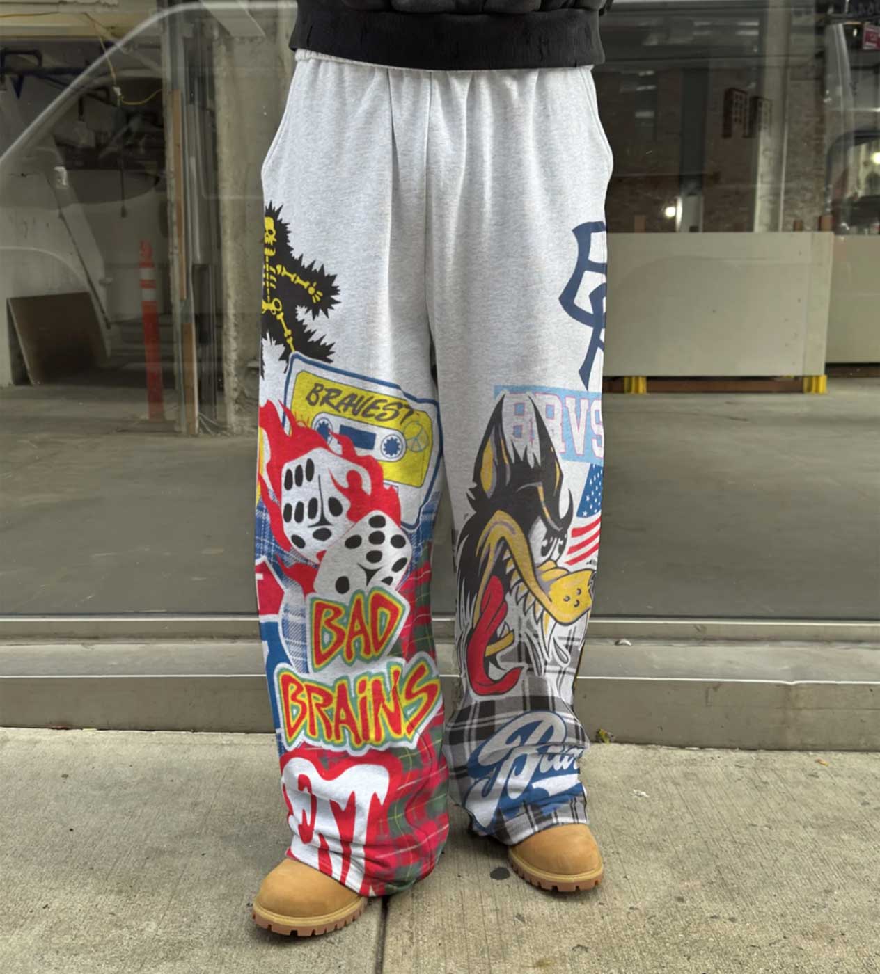 Bravest Studios Patch Sweatpants Grey - Image 3