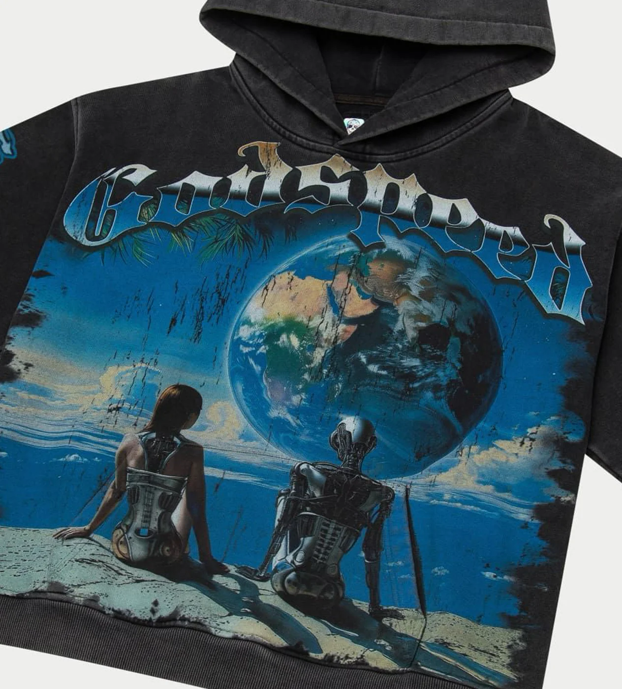 Godspeed Artificial Love Hoodie Washed Black - Image 3