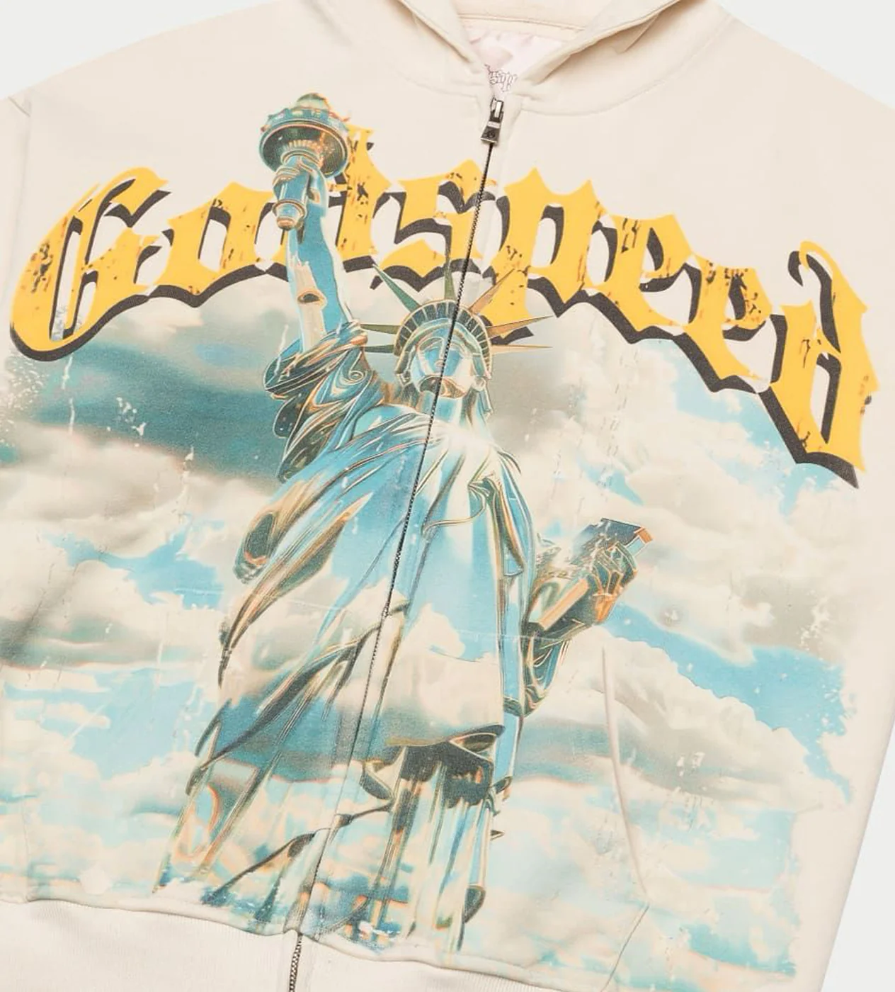 Godspeed Chrome Liberty Zip Up Hoodie Bone - Image 3