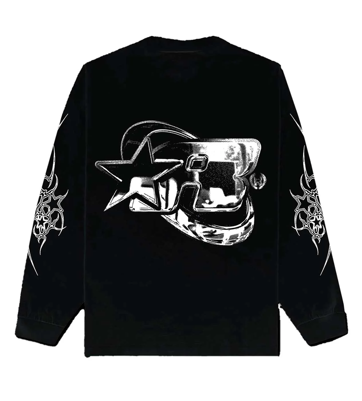 Restock AR Chrome Logo L/S Tee Black - Image 2