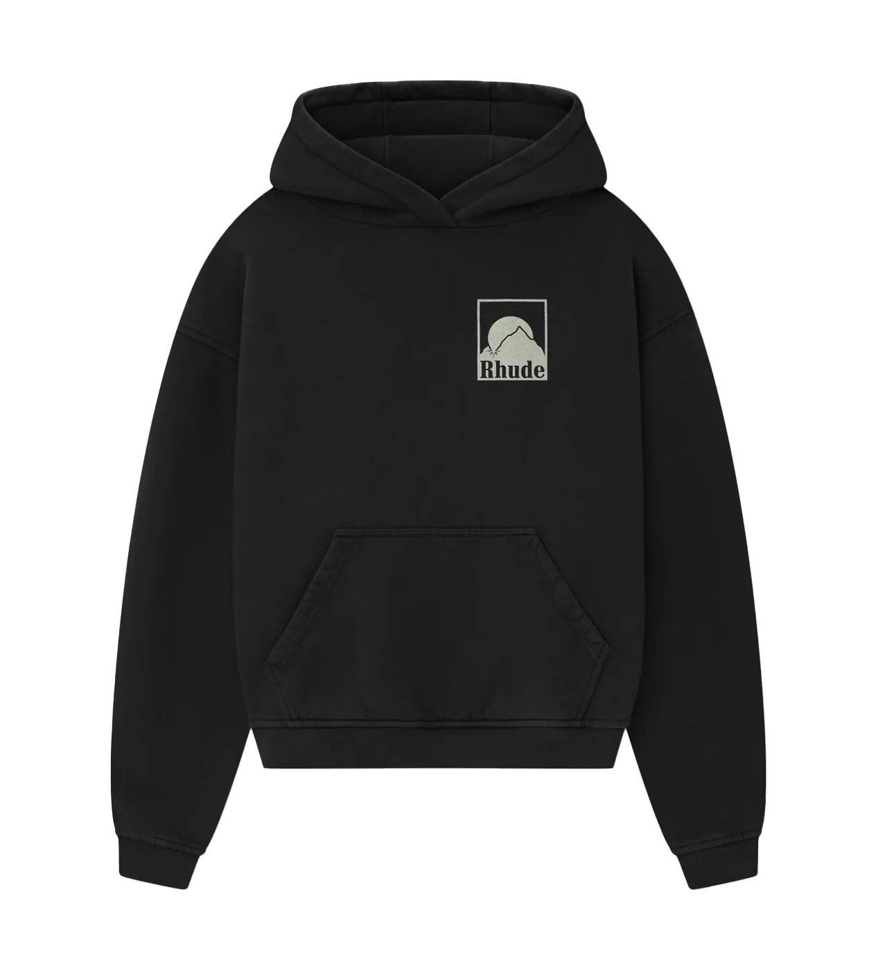 Rhude Moonlight Badge Hoodie Black - Image 2