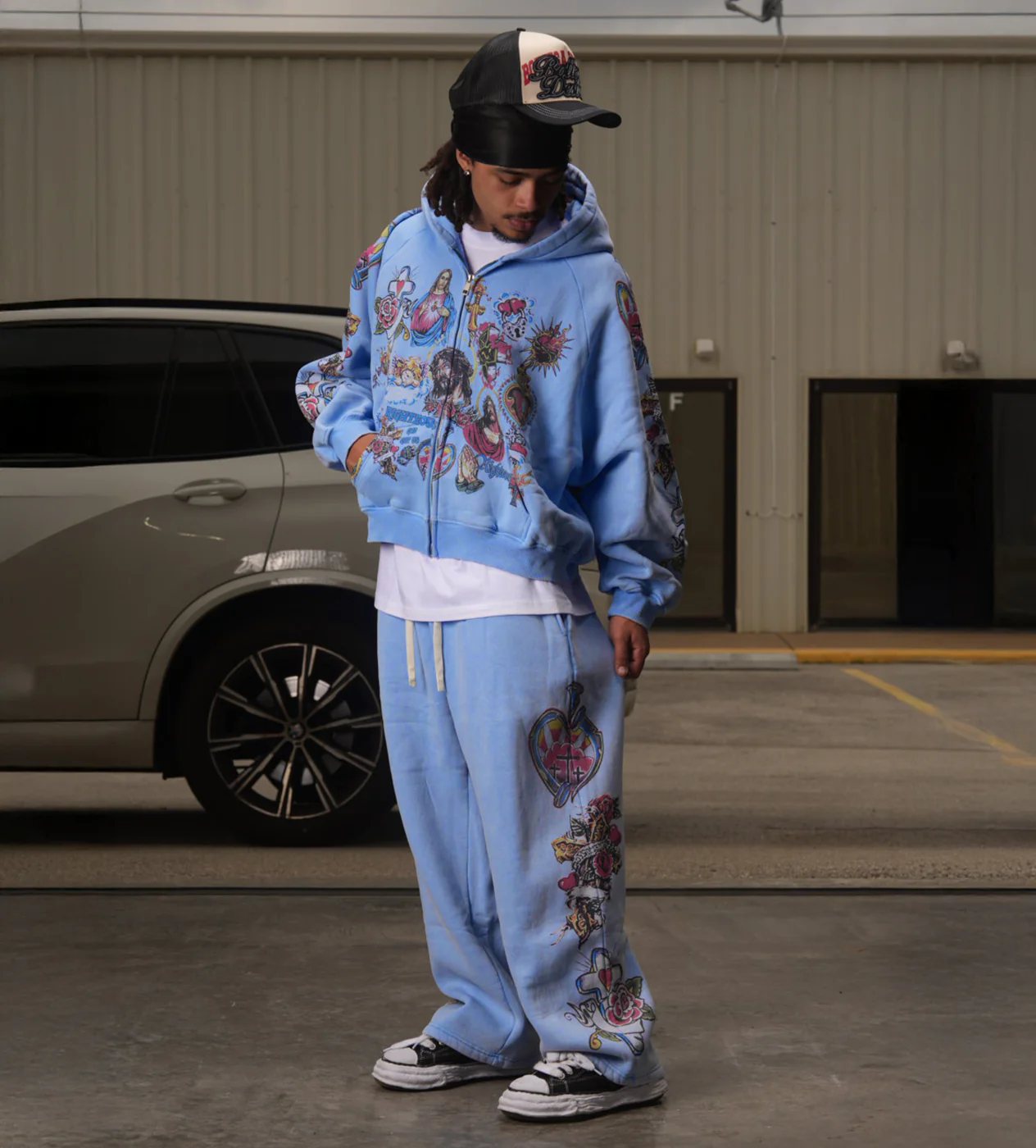 Righteous Risen King Zip Up Hoodie Blue - Image 3