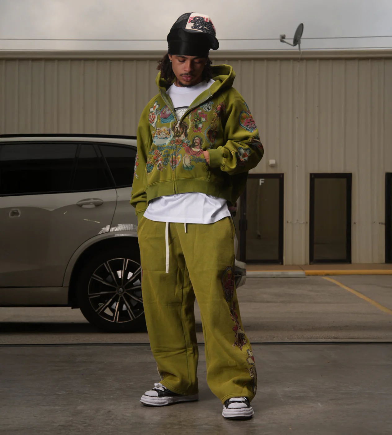 Righteous Risen King Zip Up Hoodie Green - Image 3