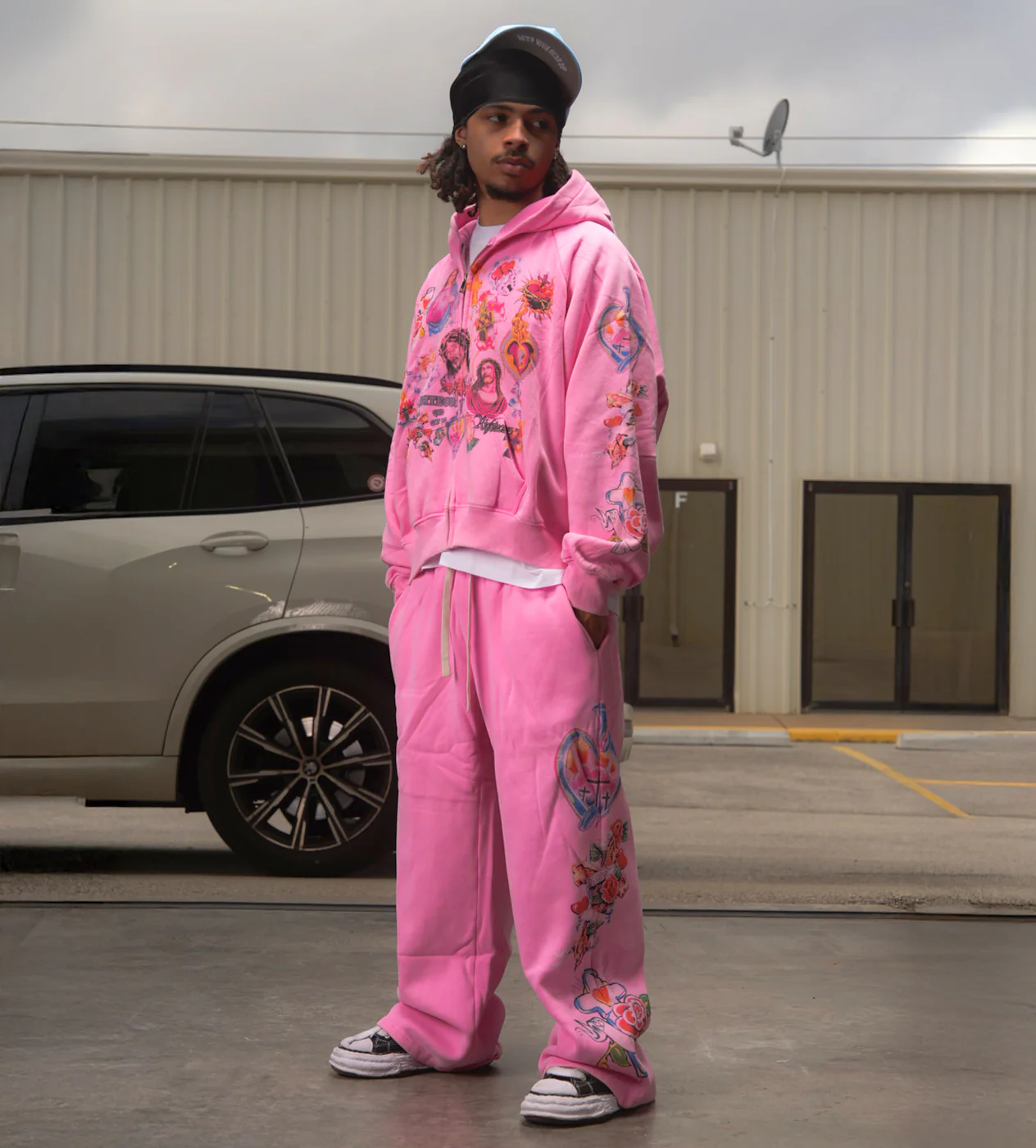 Righteous Risen King Zip Up Hoodie Pink - Image 3