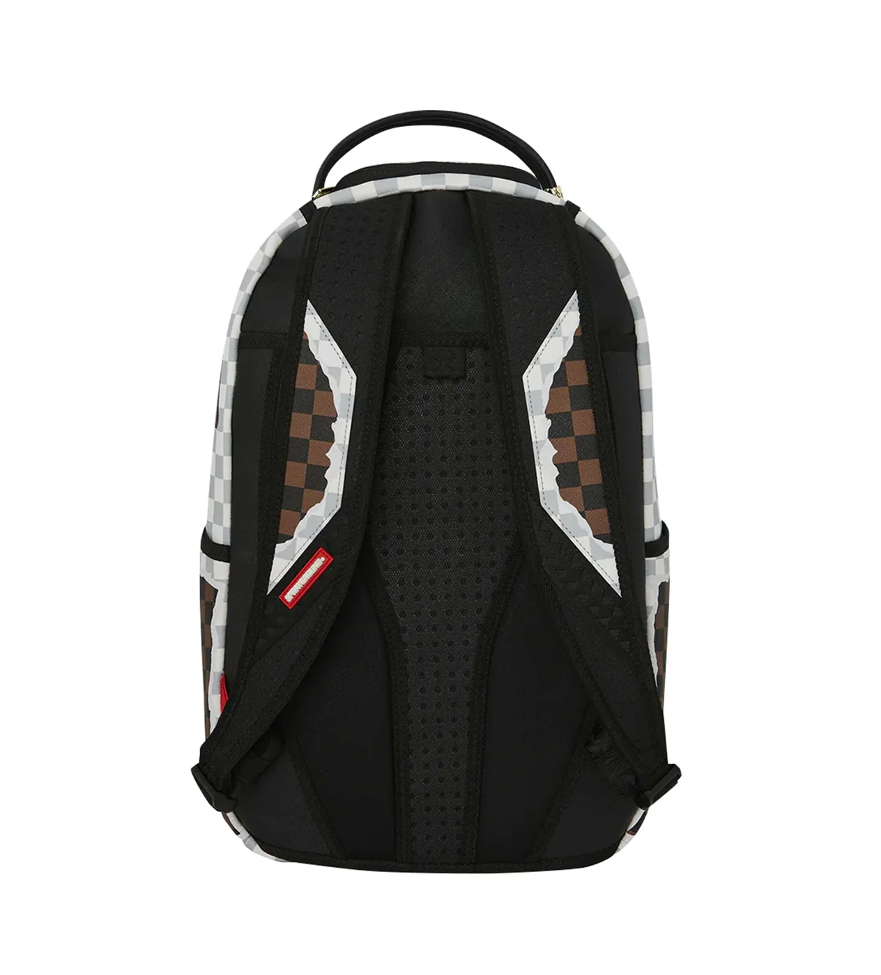 Sprayground Cream and Brown Tear Check Backpack - Image 4