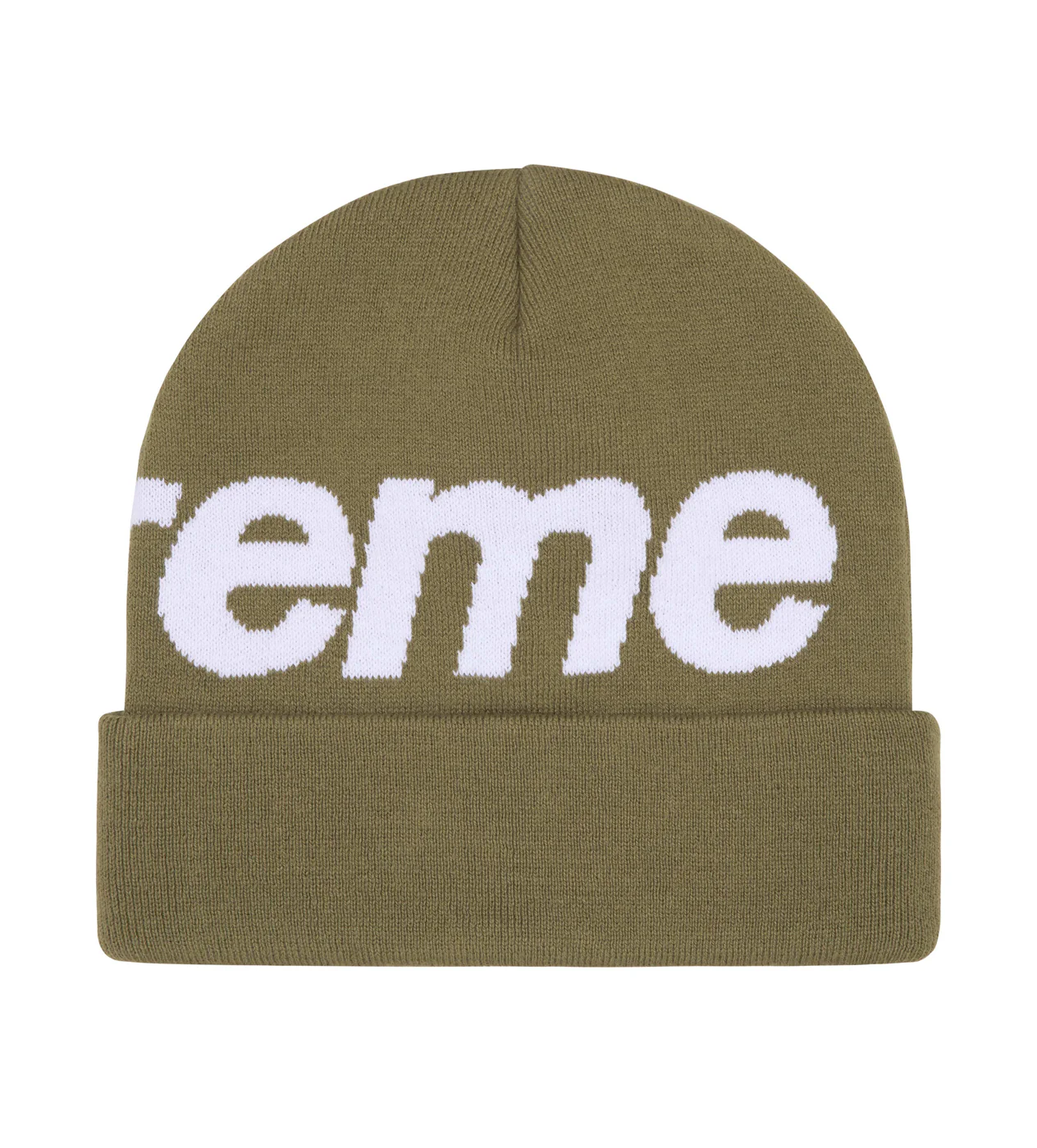 Supreme Big Logo Beanie Olive - Image 2