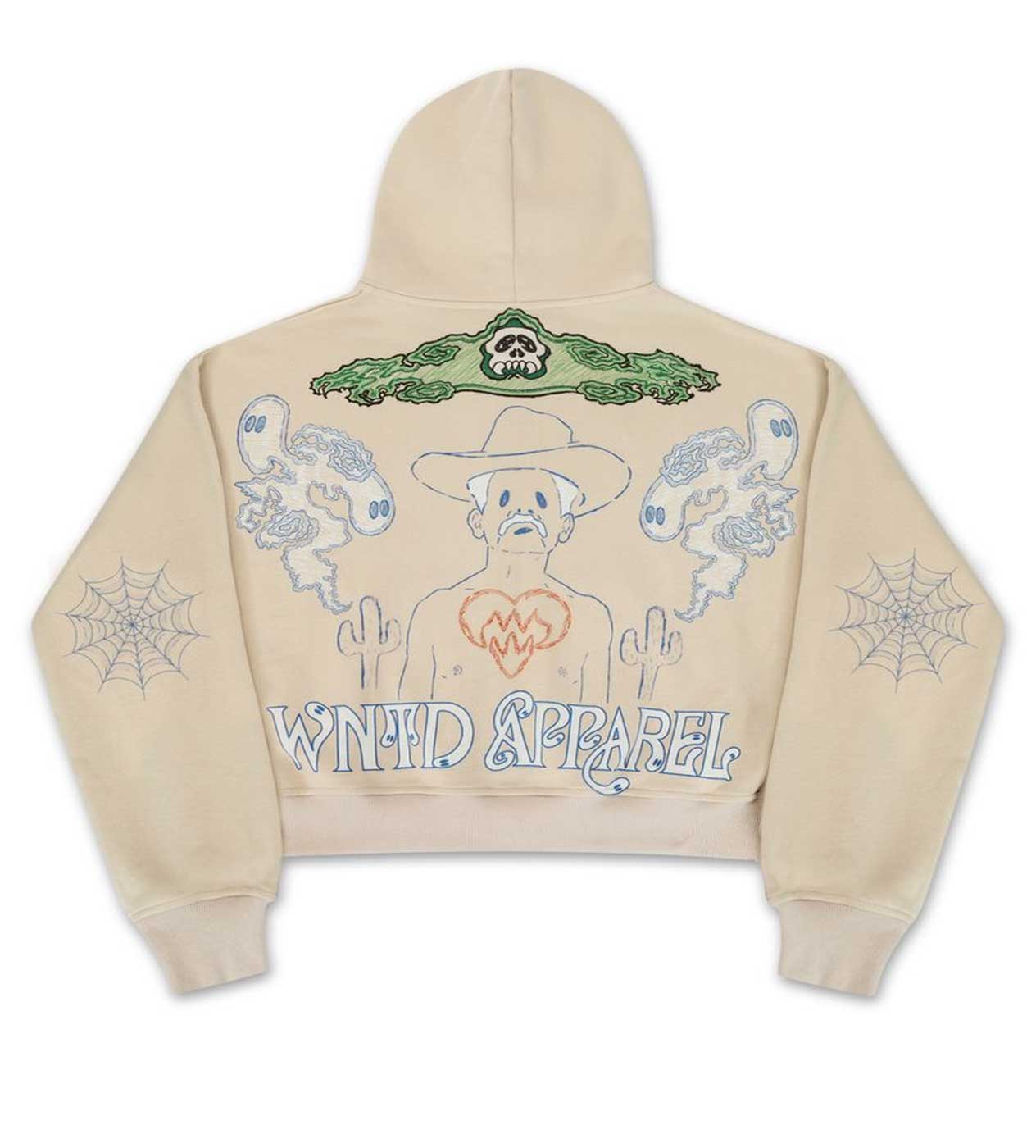 WNTD Sketch Zip Up Hoodie Cream - Image 2